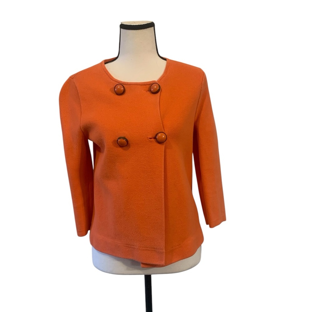 J Crew | Orange double breasted button sweater